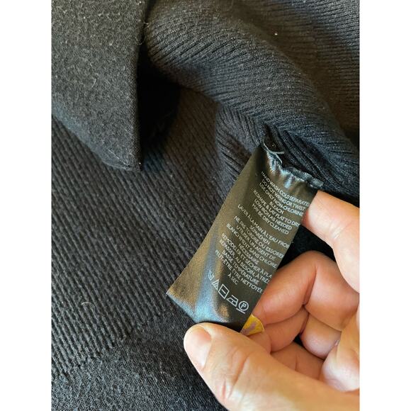 Free People Womens Cardigan Blazer Coatigan Black Ribbed Knit Size Small Viscose - Picture 5 of 10